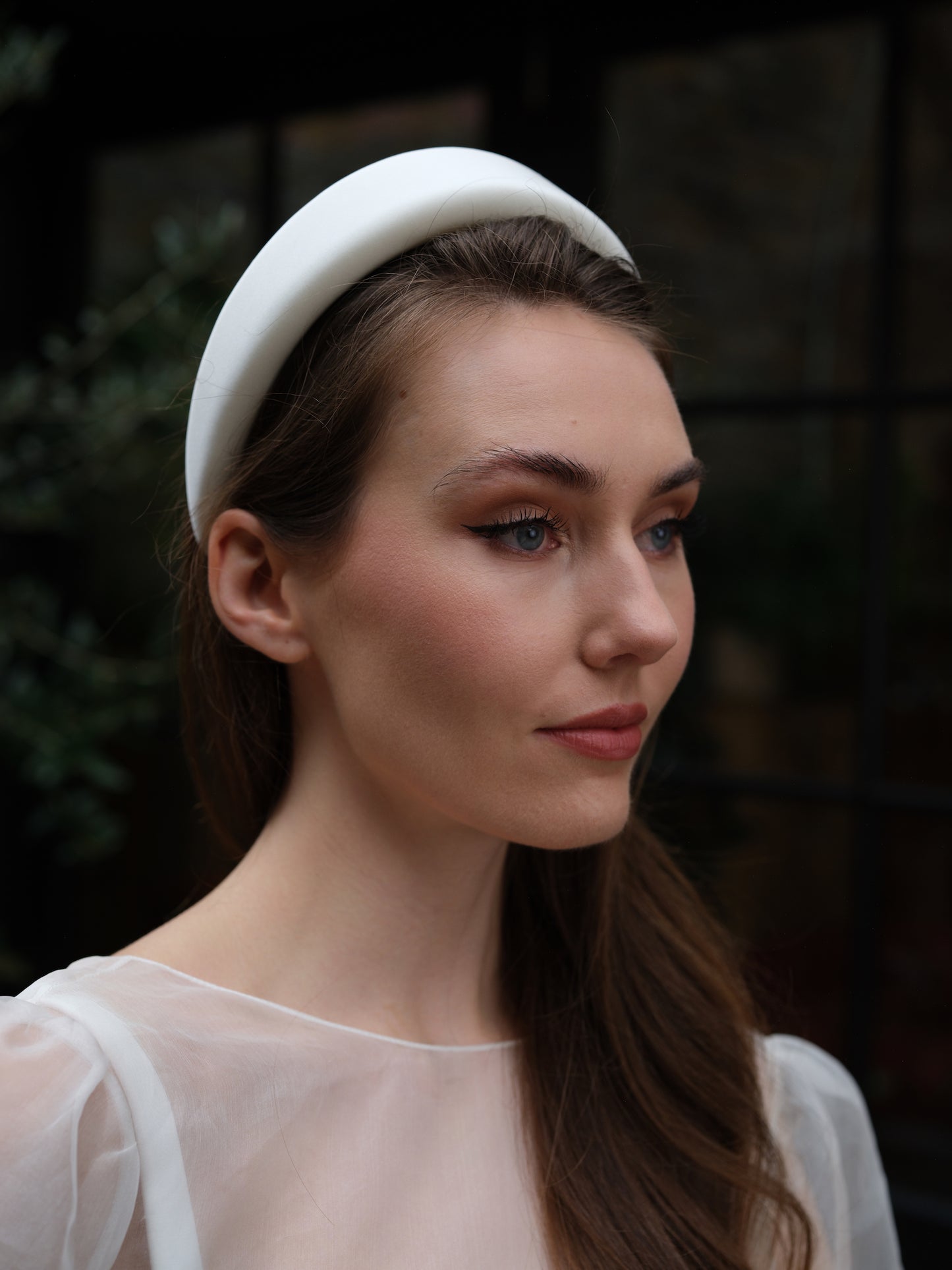 Silk Padded Bridal White Headband