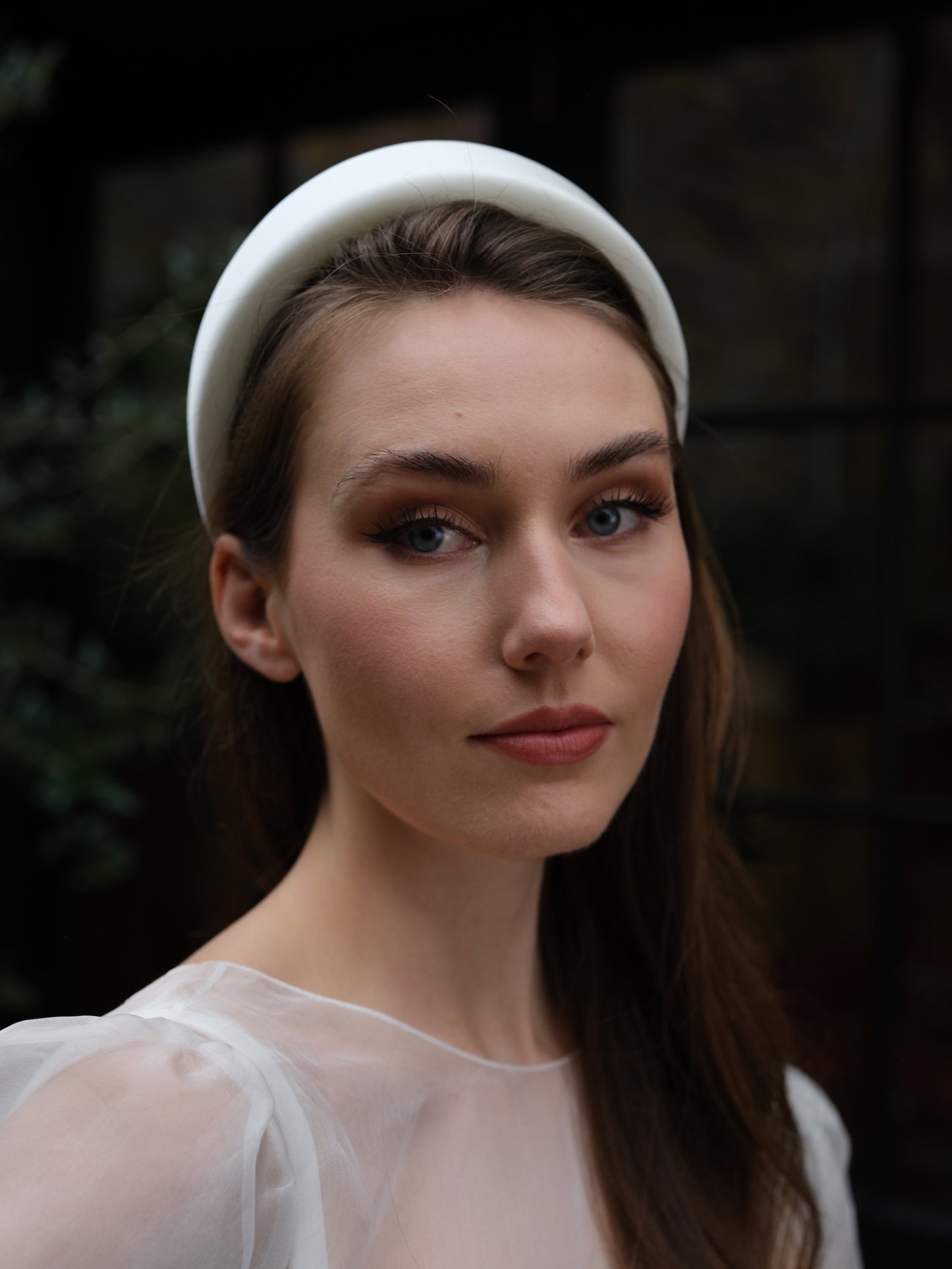 Silk Padded Bridal White Headband