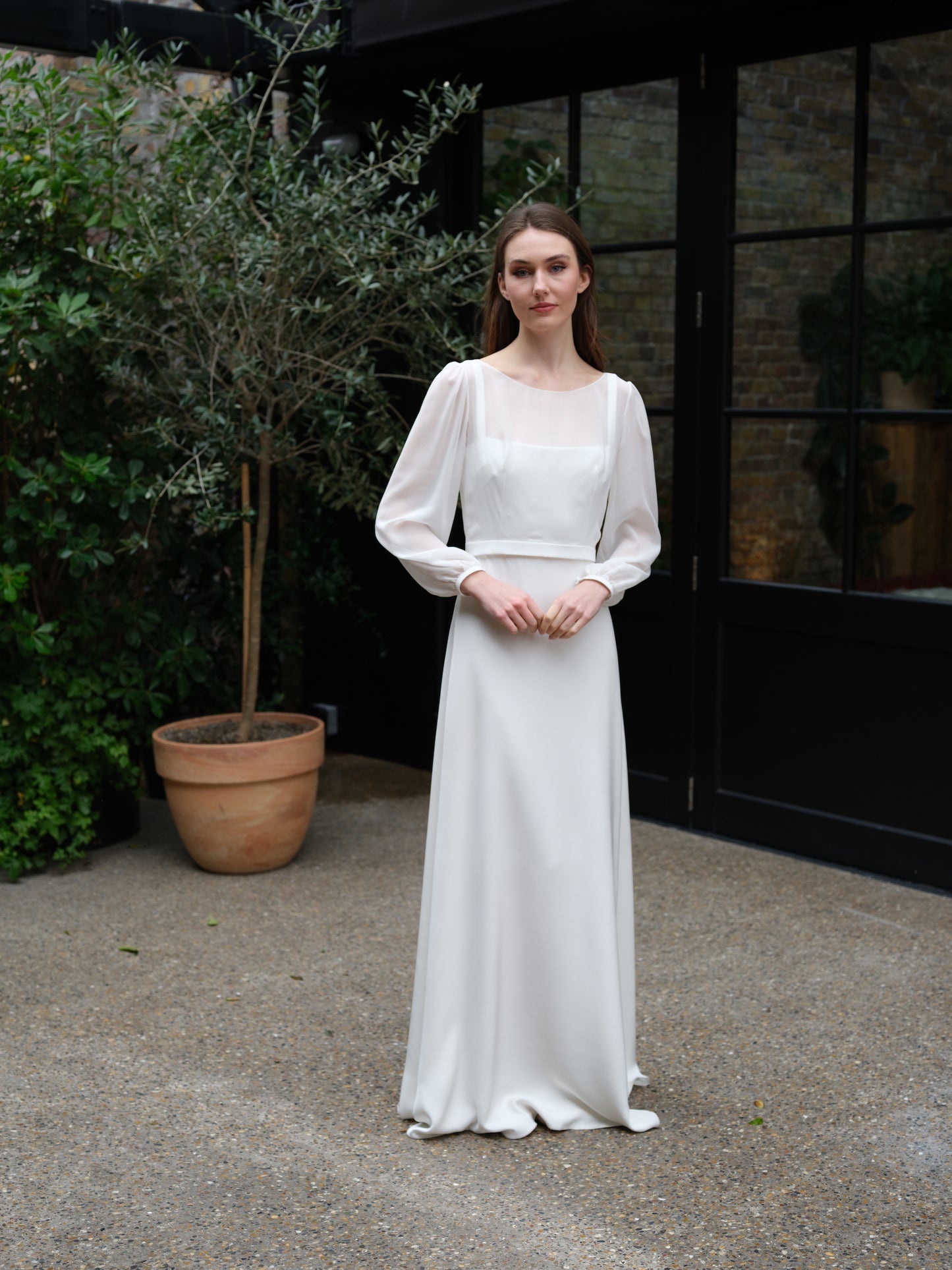 Wisley Long Sleeve Silk Bridal Top