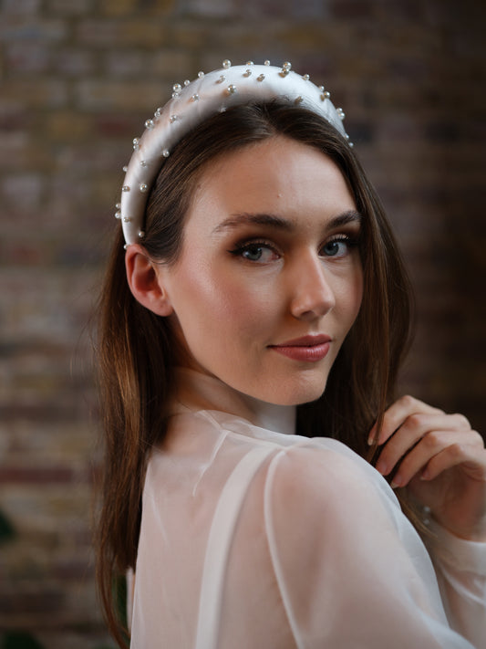 Silk Pearl Bridal Headband